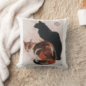 アジア水彩画猫 クッション (ブランケット)