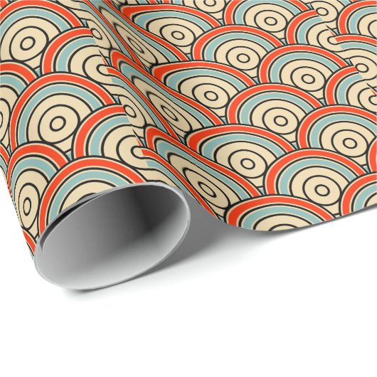 アジア波はかりで測アイボリーパターン ラッピングペーパー (ロールコーナー)