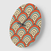 アジア波はかりで測アイボリーパターン ラージ壁時計 (傾斜)