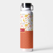 アジア海波、雲の抽象芸術 ウォーターボトル (背面)