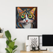 アジア猫 ポスター (ホームオフィス)