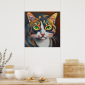 アジア猫 ポスター (キッチン)