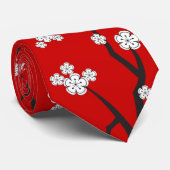 アジア白い桜の東洋の桜のタイ ネクタイ (ロール)