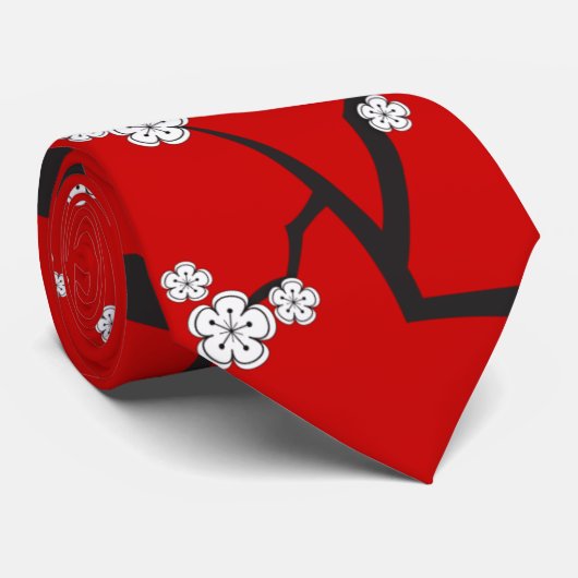 アジア白い桜の東洋の桜のタイ ネクタイ (ロール)