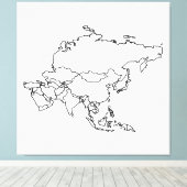 アジア空白のの地図 キャンバスプリント (インサイチュ (ウッドフロア))