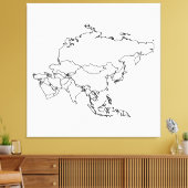 アジア空白のの地図 キャンバスプリント (インサイチュ (リビング))