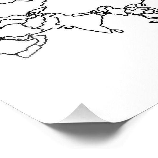 アジア空白のの地図 フォトプリント (角)