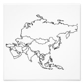 アジア空白のの地図 フォトプリント (正面)