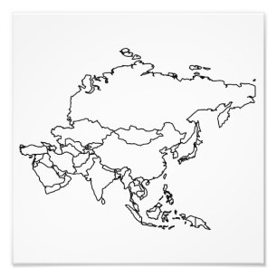 アジア空白のの地図 フォトプリント