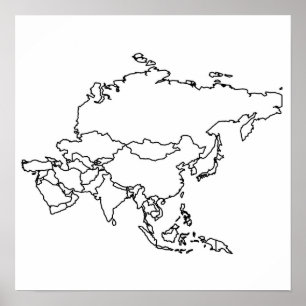 アジア空白のの地図 ポスター