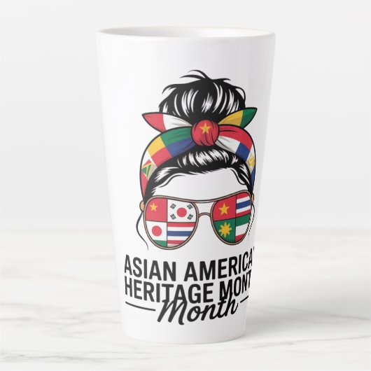 アジア系アメリカ太平洋諸島伝統月 カフェラテマグ (正面)