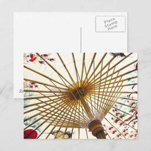 アジア紙の傘 ポストカード (正面/裏面)