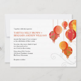 アジア紙ランタン結婚ズホワイト 招待状