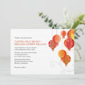 アジア紙ランタン結婚ズホワイト 招待状 (スタンド正面)