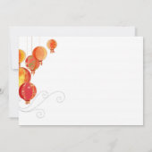 アジア紙ランタン結婚ズホワイト 招待状 (裏面)