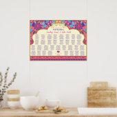 アジア結婚-'s - Henna – テーブルのシーティングプラン ポスター (キッチン)