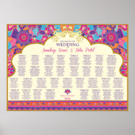 アジア結婚-'s - Henna – テーブルのシーティングプラン ポスター