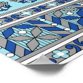 アジア縁どペイズリー:伝統的デザイン。 ポスター (角)