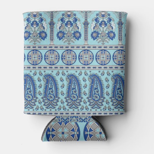 アジア縁どペイズリー:伝統的デザイン。 缶クーラー (正面)