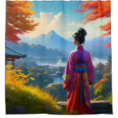 アジア美しい シャワーカーテン (正面)