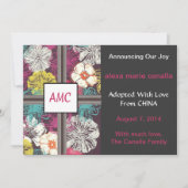 アジア花のモノグラムのな採用の発表 案内状 (正面)
