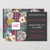 アジア花のモノグラムのな採用の発表 案内状 (正面/裏面)