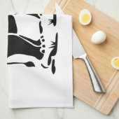 アジア象の前方タイ象トレッキングの標識 キッチンタオル (四つ折り)