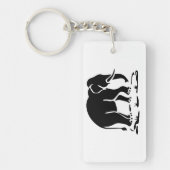 アジア象の前方タイ象トレッキングの標識 キーホルダー (正面)