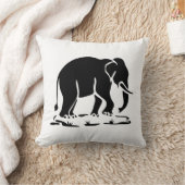 アジア象の前方タイ象トレッキングの標識 クッション (ブランケット)