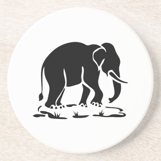 アジア象の前方タイ象トレッキングの標識 コースター (正面)