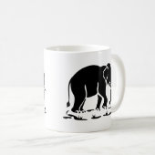 アジア象の前方タイ象トレッキングの標識 コーヒーマグカップ (正面右)