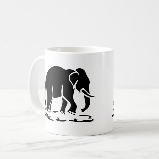 アジア象の前方タイ象トレッキングの標識 コーヒーマグカップ (正面左)