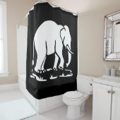アジア象の前方タイ象トレッキングの標識 シャワーカーテン (インサイチュ)