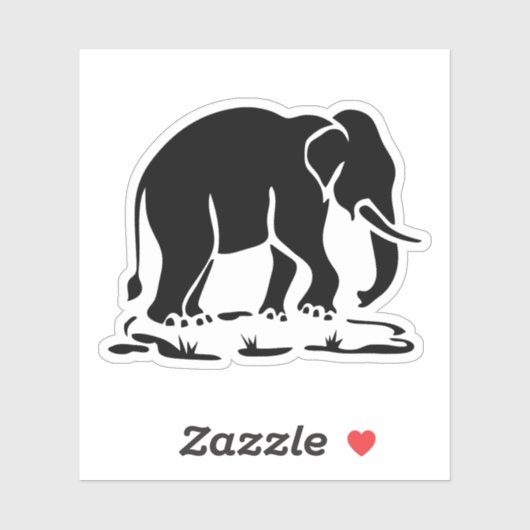 アジア象の前方タイ象トレッキングの標識 シール (シート)