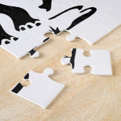 アジア象の前方タイ象トレッキングの標識 ジグソーパズル (側面)