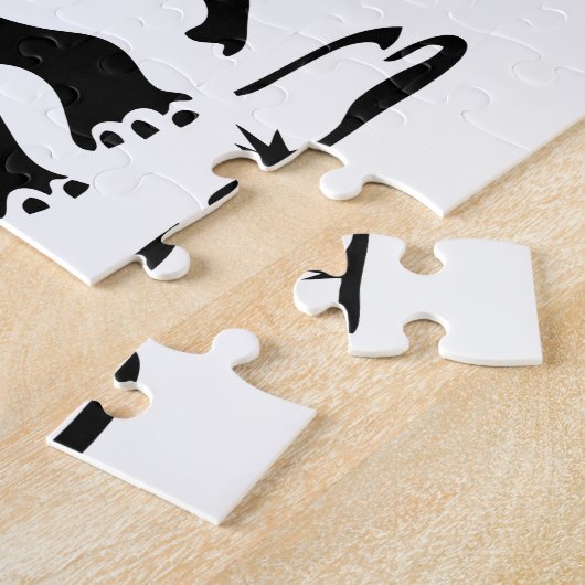 アジア象の前方タイ象トレッキングの標識 ジグソーパズル (側面)