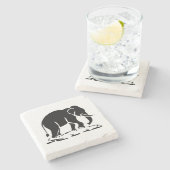 アジア象の前方タイ象トレッキングの標識 ストーンコースター (横)