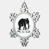 アジア象の前方タイ象トレッキングの標識 スノーフレークピューターオーナメント (右)