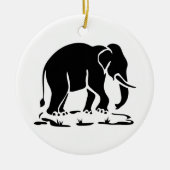アジア象の前方タイ象トレッキングの標識 セラミックオーナメント (正面)