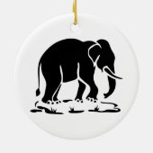 アジア象の前方タイ象トレッキングの標識 セラミックオーナメント (裏面)