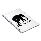 アジア象の前方タイ象トレッキングの標識 ノートブック (右側)