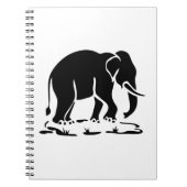 アジア象の前方タイ象トレッキングの標識 ノートブック (正面)