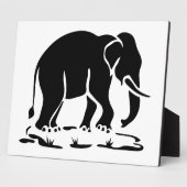 アジア象の前方タイ象トレッキングの標識 フォトプラーク (側面)