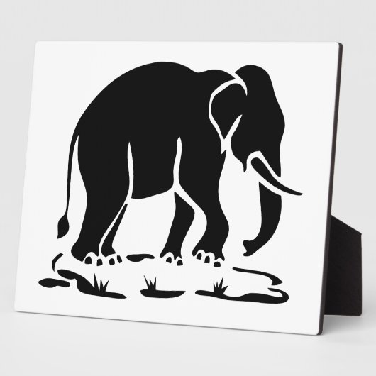 アジア象の前方タイ象トレッキングの標識 フォトプラーク (側面)