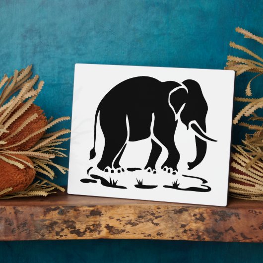 アジア象の前方タイ象トレッキングの標識 フォトプラーク (側面)