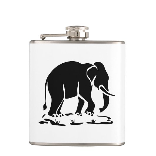 アジア象の前方タイ象トレッキングの標識 フラスク (正面)