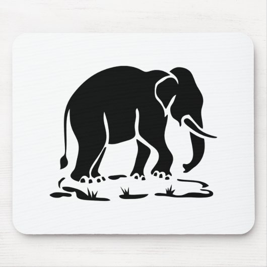 アジア象の前方タイ象トレッキングの標識 マウスパッド (正面)