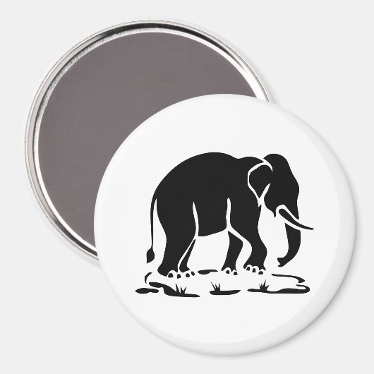 アジア象の前方タイ象トレッキングの標識 マグネット (正面/裏面)