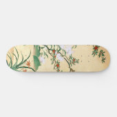 アジア赤いバラの白いユリの鳥のスケートボード スケートボード (横)