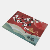 アジア赤の「セレニティ」春 ドアマット (アングル)